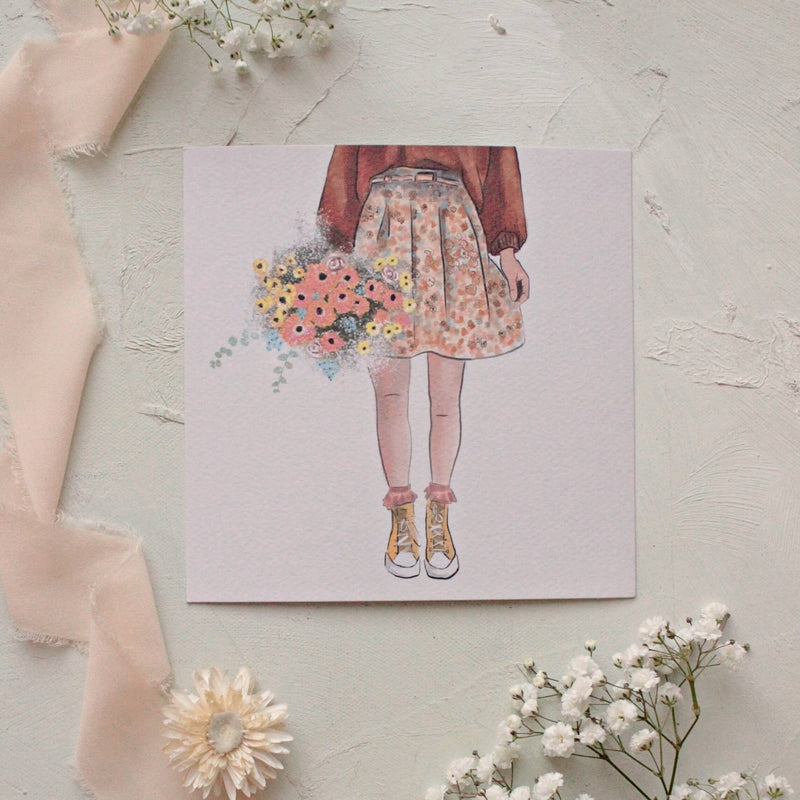 Postkarte- Blumenmädchen