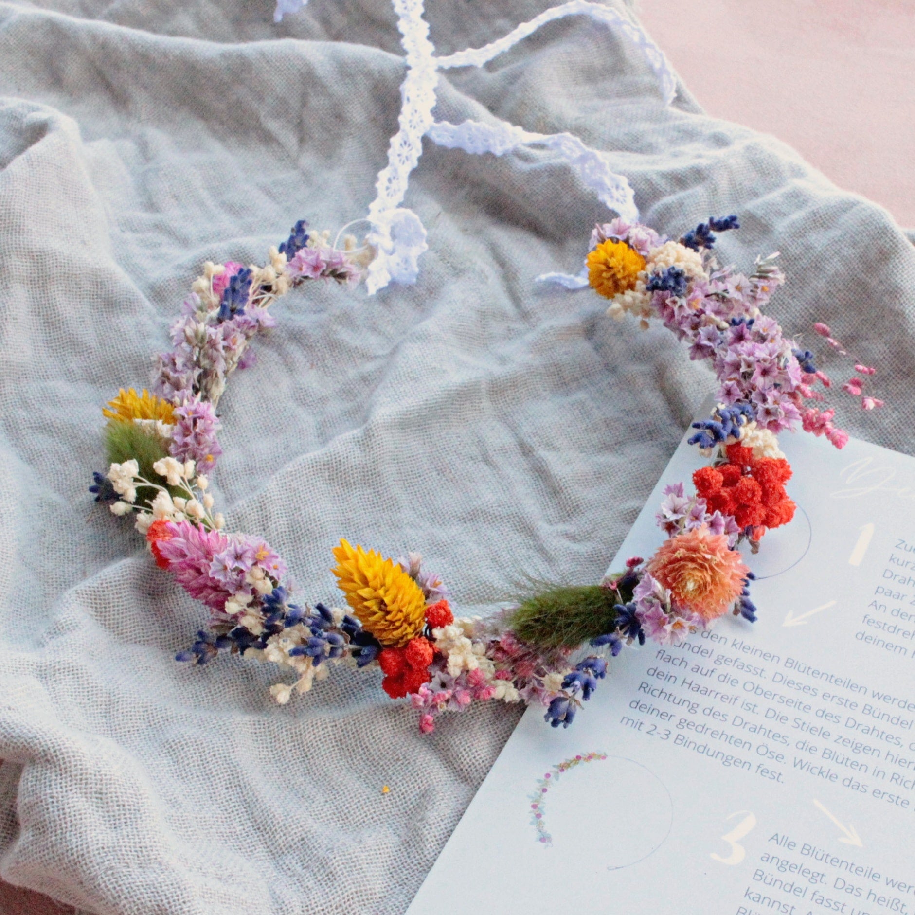 haba zelt blumenkranz JGA Flowercrown wiesenbunt-DIY Paket – Annas Blumenpoesie